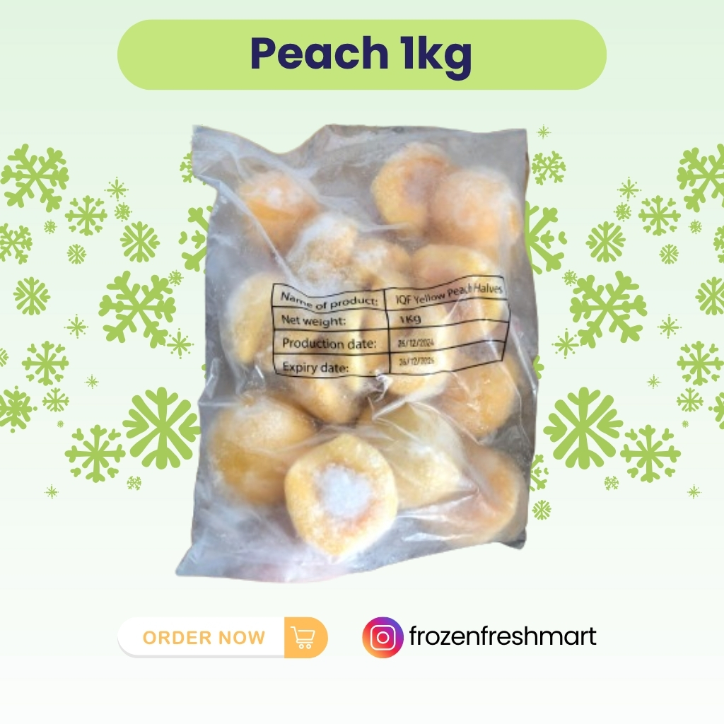 Peach Frozen 1kg, Buah Beku // Frozen Peach Halves // Buah Persik IQF 1 kg
