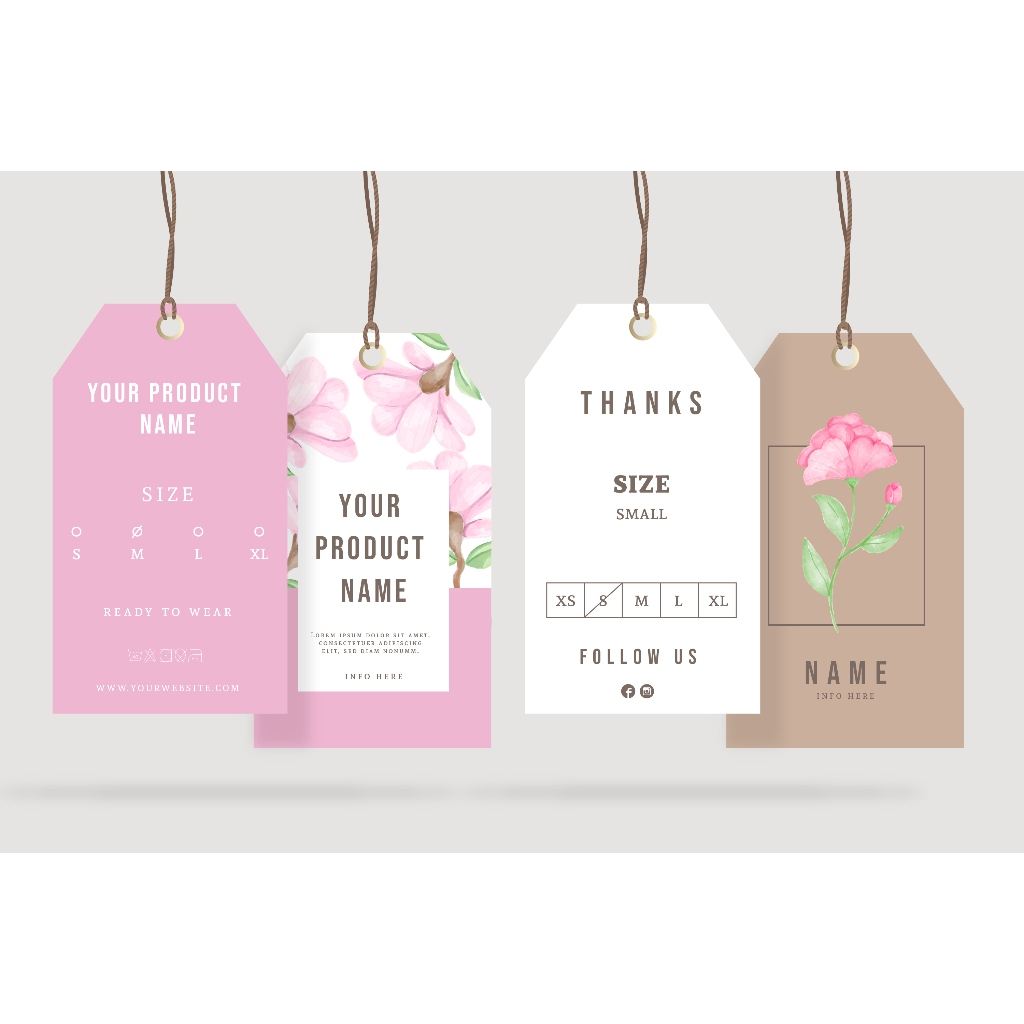 

Cetak Hangtag Custom Nama Usaha | Desain Sendiri | Label Produk Kemasan