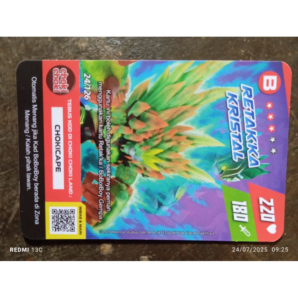 Kartu Choki-Choki Edisi BoBoiBoy Galaxy Card 1 pcs