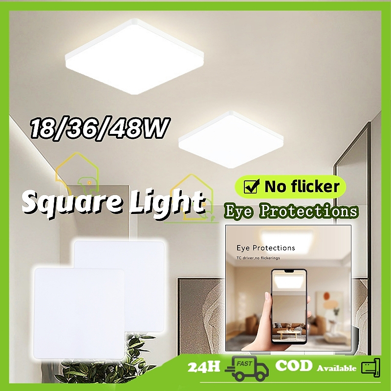 【Harga-Terendah】COD Lampu Plafon Minimalis Modern 48W 36W 18W 220V Aman untuk Mata anti Blink untuk 