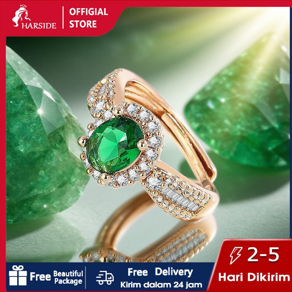 COD Free Gift Box Cincin Tunangan Batu Akik Hijau Pembawa Keberuntungan - Hadiah Pacar Eksklusif den