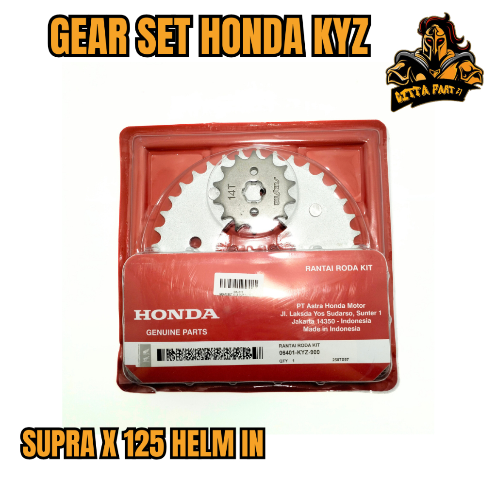 ASLI ORIGINAL GEAR SET HONDA KYZ SUPRA X125 HELM IN