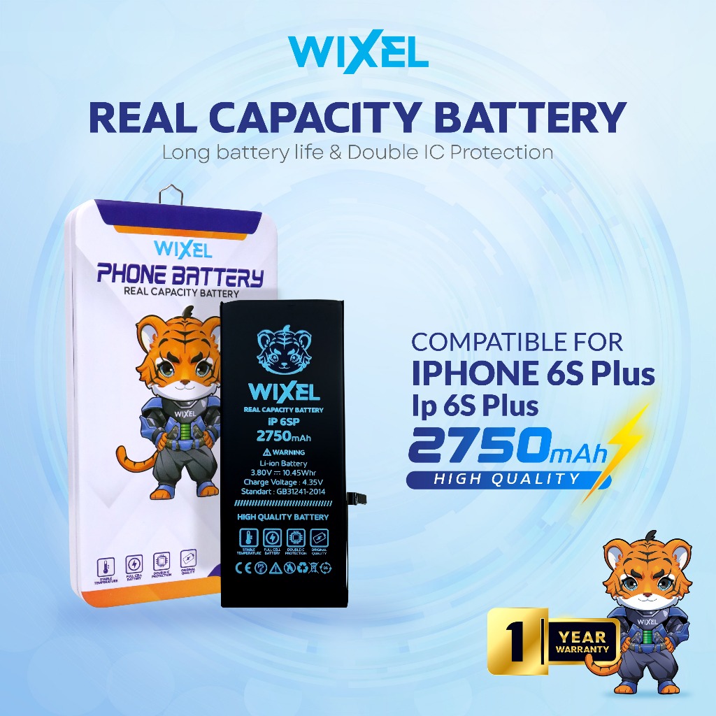 WIXEL ORIGINAL Baterai Iphone 6S PLUS 6S+ Batre Batrai Battery Dual Double Power HP Handphone Apple 