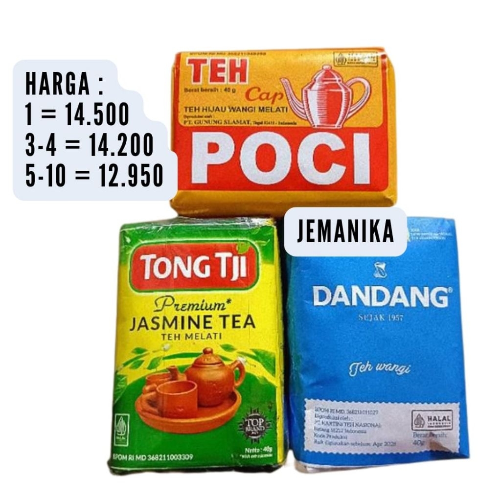 

Teh Racikan 3 teh [Dandang, Poci Kuning, Tongtji Premium] 3E