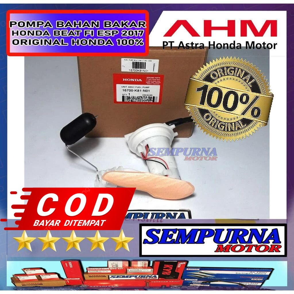 16700K81N01 Fuel Pump Pompa Bensin Beat Fi Esp Stater Halus 2017 100% Original Honda