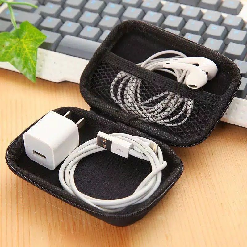 Pouch JUMBO Persegi Panjang Penyimpanan Headset dan Kabel Charger — 9