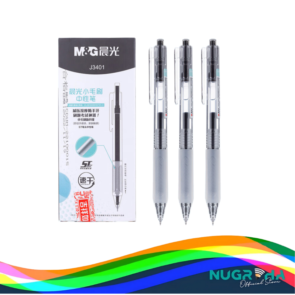 

M&G J3401 Pulpen Pen Pena Bolpen Ballpoint Retractable Klik 0.5 mm Cepat Kering Lancar Nyaman Digunakan