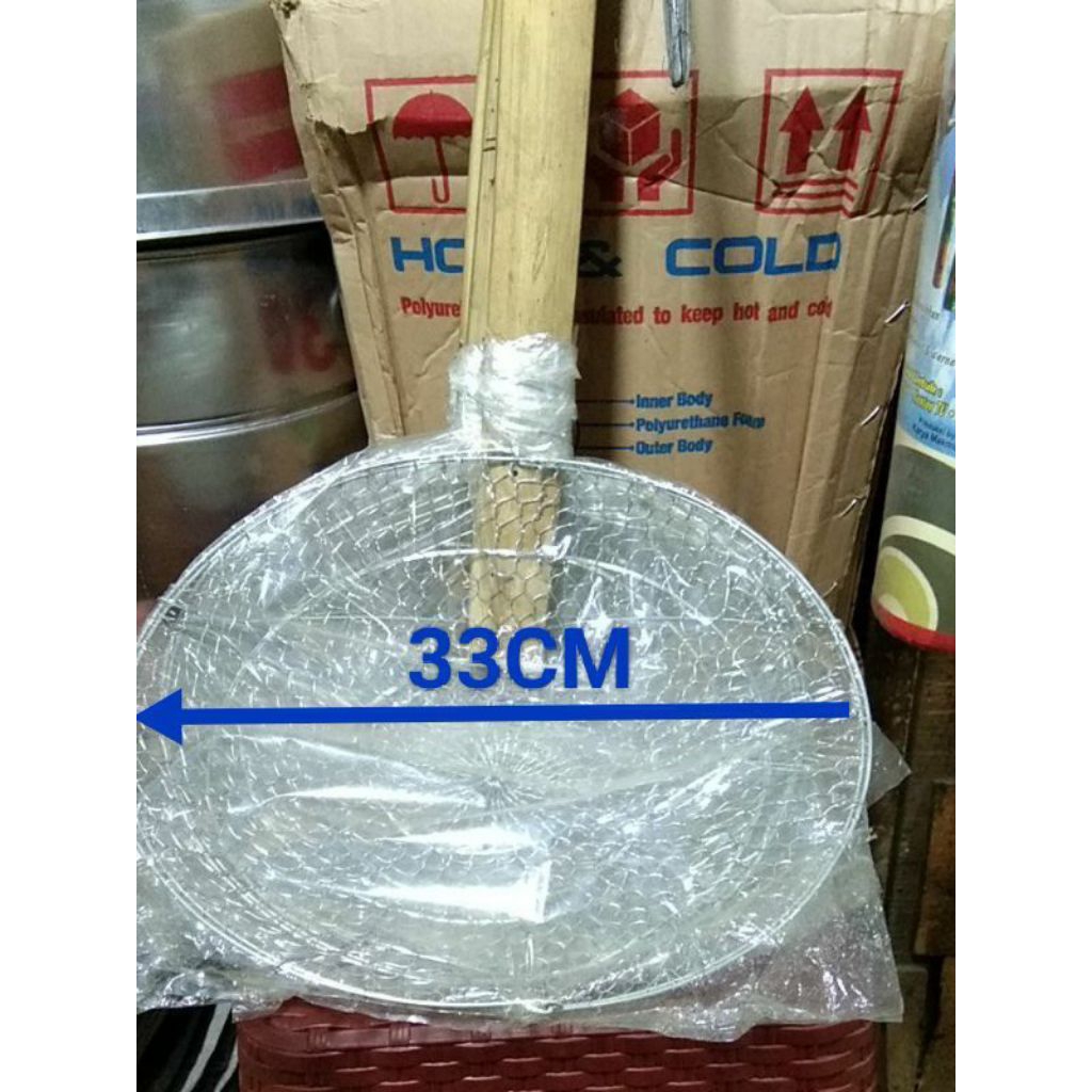 Serokan gagang bambu 40cm/serokan penggorengan jumbo/saringan penggorengan