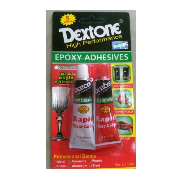 

[Ecer] Lem Epoxy Dextone Rapid 5 Menit Clear Color 30 ml Lem Campur Serbaguna