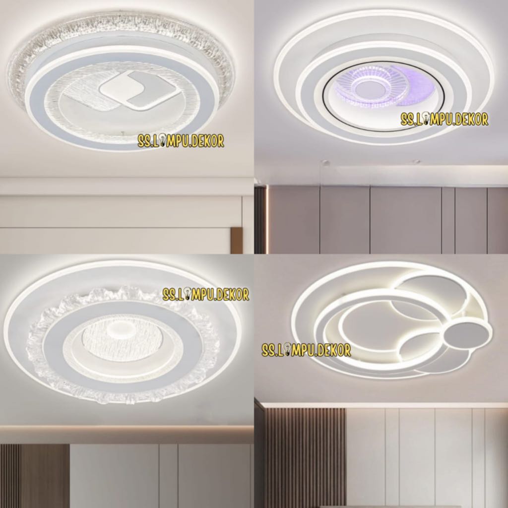 Lampu Hias Plafon LED Minimalis Nyala 3 warna lampu hias ruang kamar, lampu hias ruang tamu Bulat 50