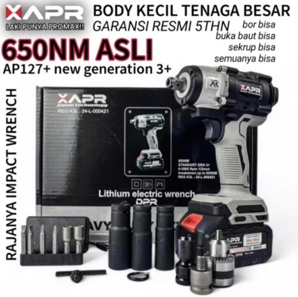 APR AP127+ IMPACT WRENCH GARANSI RESMI 5THN 650NM APR JAPAN MODEL DEWALT ORIGINAL MESIN PENGAMBANG B
