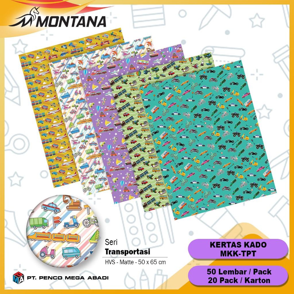 

kertas kado MONTANA/50 LEMBAR/ HBD/TRANSP/kertas berkualitas