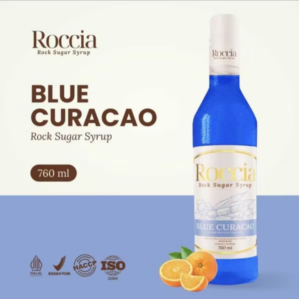 

ROCCIA ROCK SUGAR SYRUP BLUE CURACAO - Syrup Gula Batu 760ml