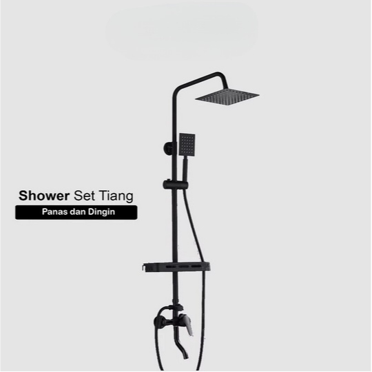 Kepala Shower Sower Pancuran Air Panas Dingin Kamar Mandi Set Selang Holder Premium