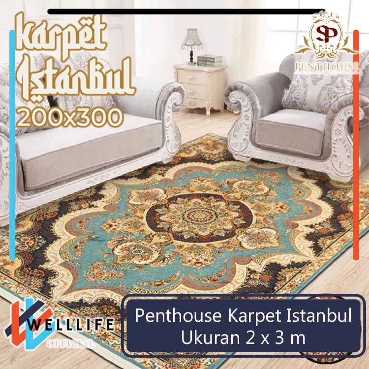 Penthouse Karpet Istanbul Rumah Ruang Tamu Kamar Tidur Ukuran 2 x 3 m Besar Jumbo Motif Iran Bahan S