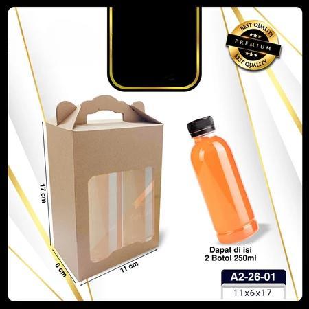 Dus Box Botol 250ml Isi 2 Kardus Jinjing Kemasan Botol Minuman Packaging Hampers Rp6.000