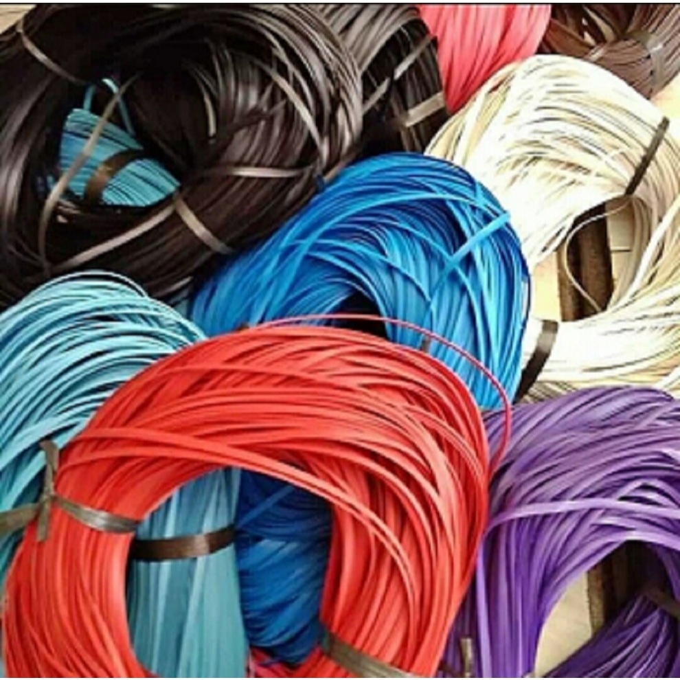 Rotan Sintetis Bahan Anyaman Tali Plastik Lentur untuk Kerajinan GROSIR ECERAN HARGA PER 1kg Tali Ro