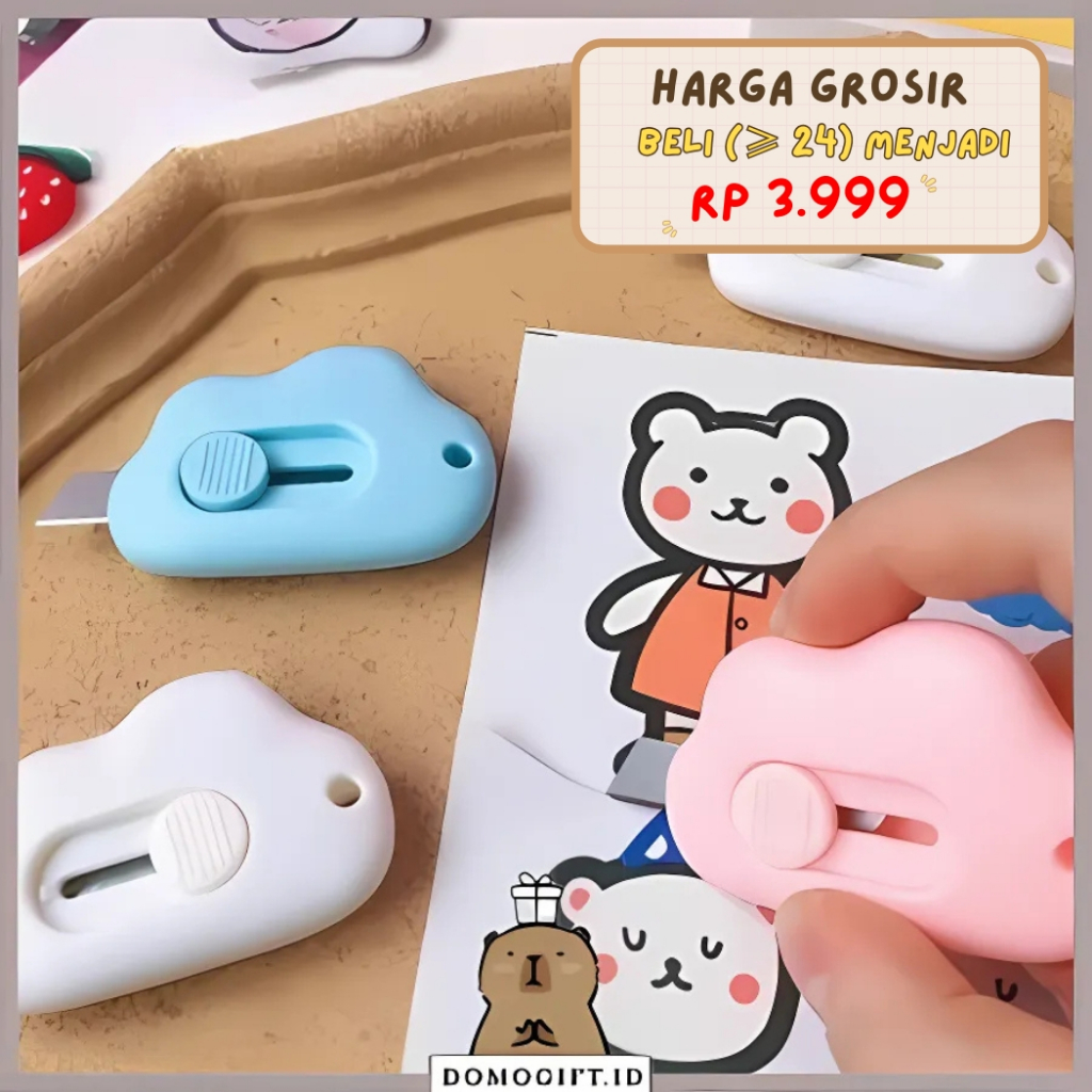 

Cutter Pemotong Kertas Mini Portabel Warna Awan Untuk Alat Tulis Kantor - AT01
