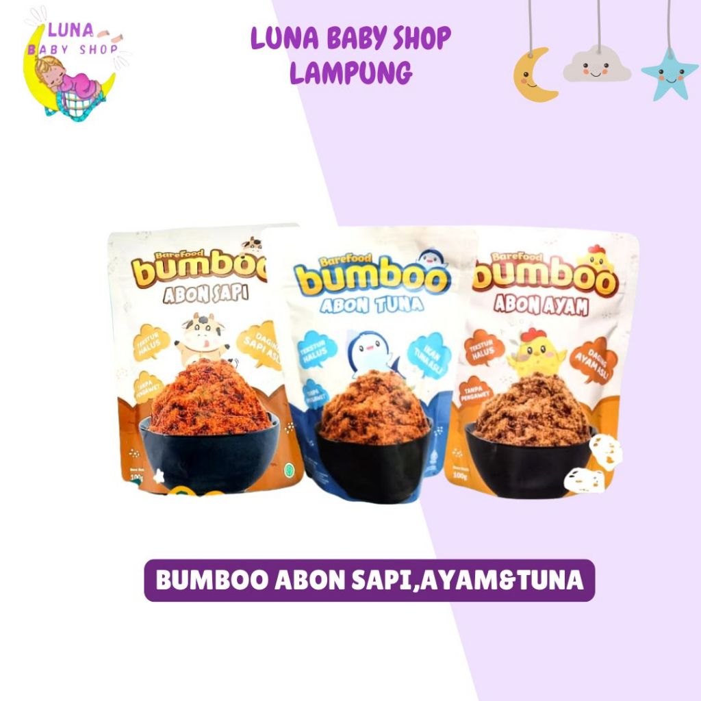 

Bumboo Abon Daging asli /Abon Ayam 90gr , Sapi 90gr dan Tuna 75Gram