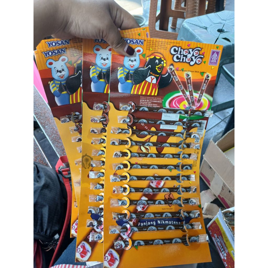 

CHOYO choyo pasta stik COKLAT JADUL JUMBO 12pcs 1 layer