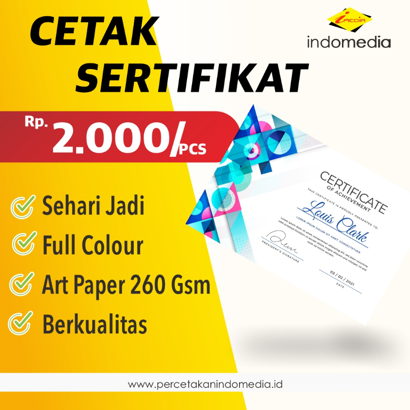 

CETAK SERTIFIKAT A4 TERMURAH ll FULL COLOR ll SERTIFIKAT