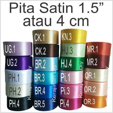 

Pita Satin 1.5 Inch Atau 4cm / Pita Satin 4cm