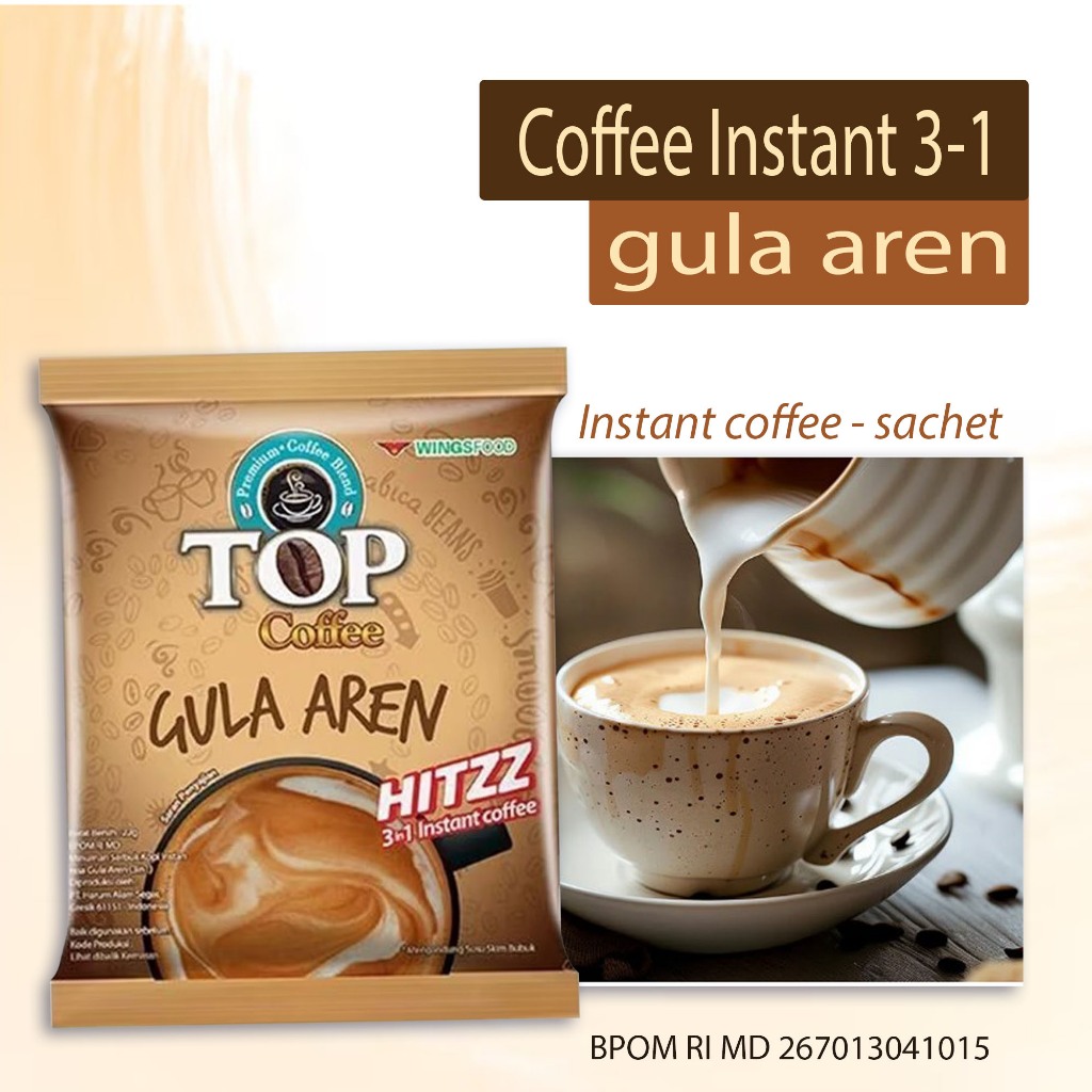 

Best Seller Coffee instant 3-1 Gula aren Paling banyak dicari Perpaduan manisnya gula aren serta kopi pilihan susu krimer Aroma cita rasa harum gurih Membuat Pecinta kopi tidak berpaling dengan produk lain Top kopi instant 3-1 22g