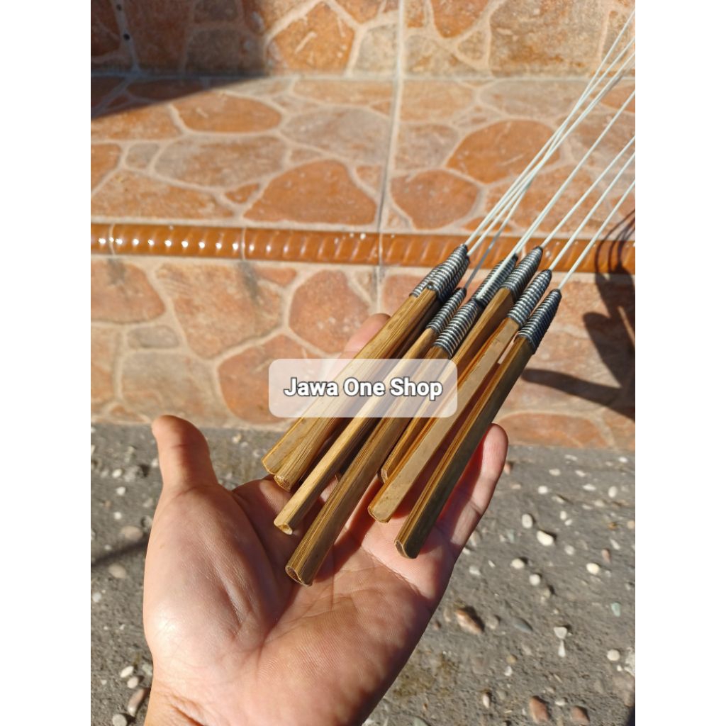 joran pancing waderan super lentur panjang 120cm motif zebra ujung tali merah.