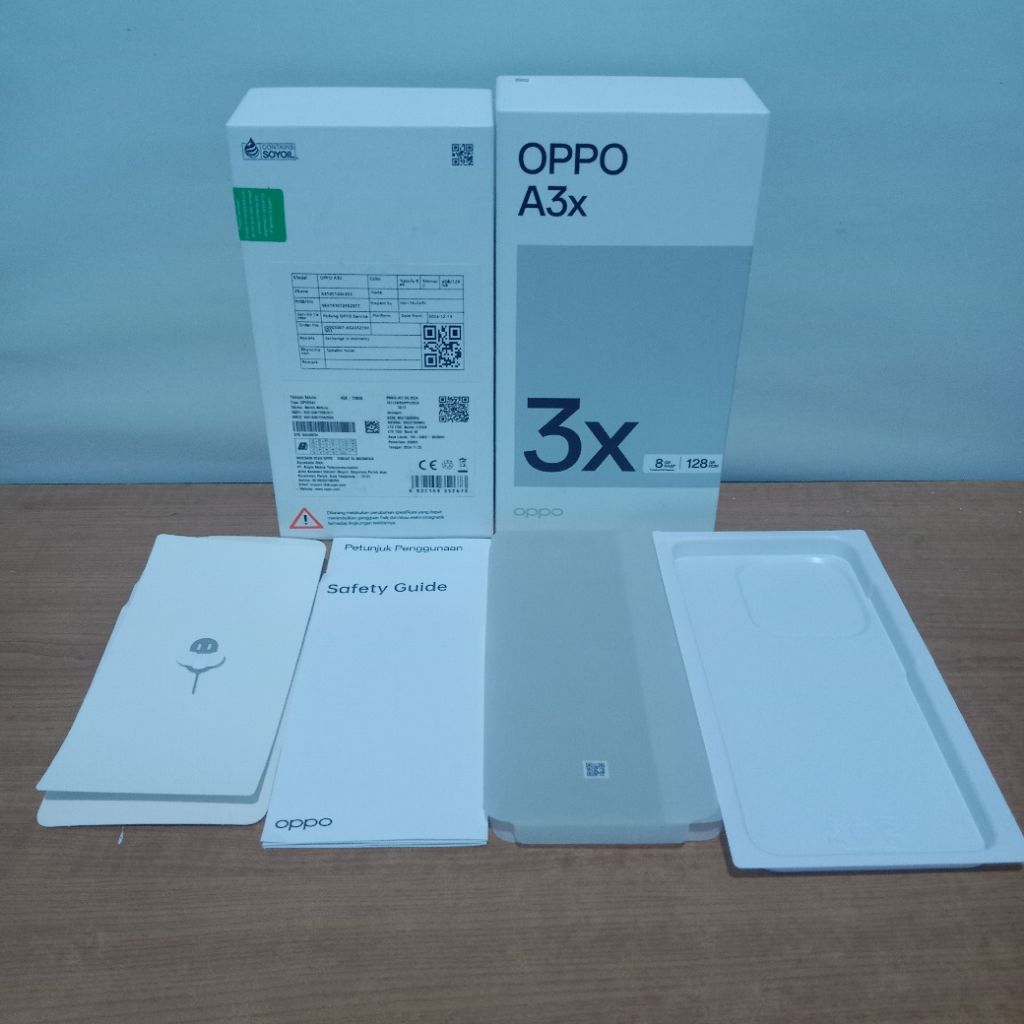 BOK HANDPHONE OPPO A3X (8|128 GB/RAM) KARDUS KOTAK ASLI ORIGINAL