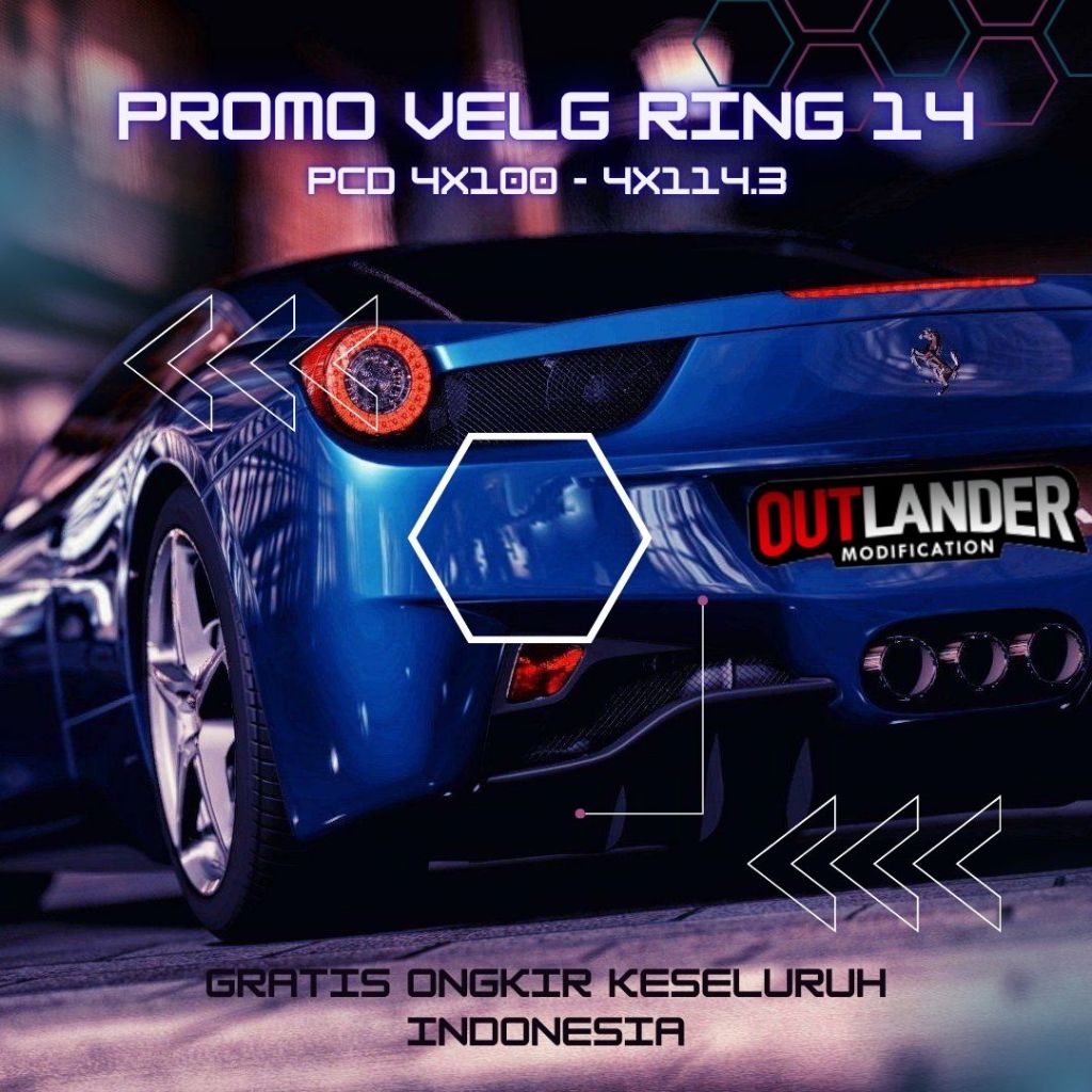PROMO VELG RACING MOBIL RING 14 PCD 4X100 DAN 4X114.3 GRATIS ONGKIR