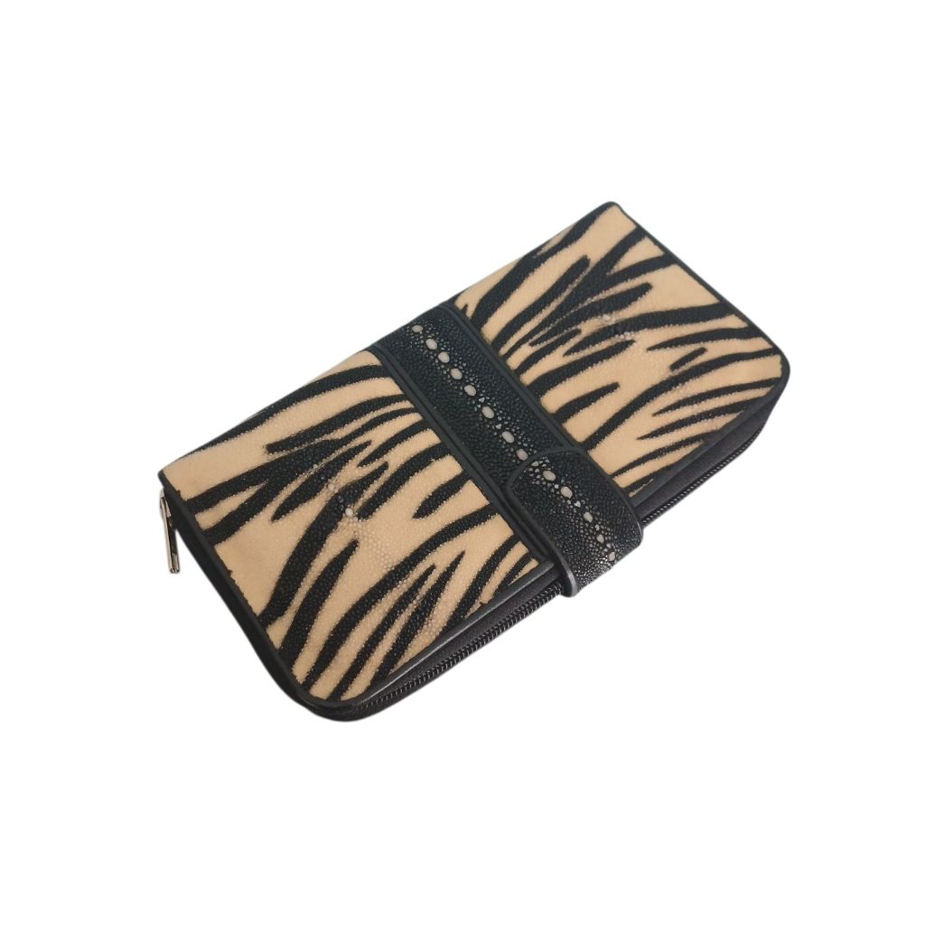 Pariradja Dompet Wanita Kulit Pari Dengan Resleting & Kancing Magnet | Dompet Kulit Ikan Pari