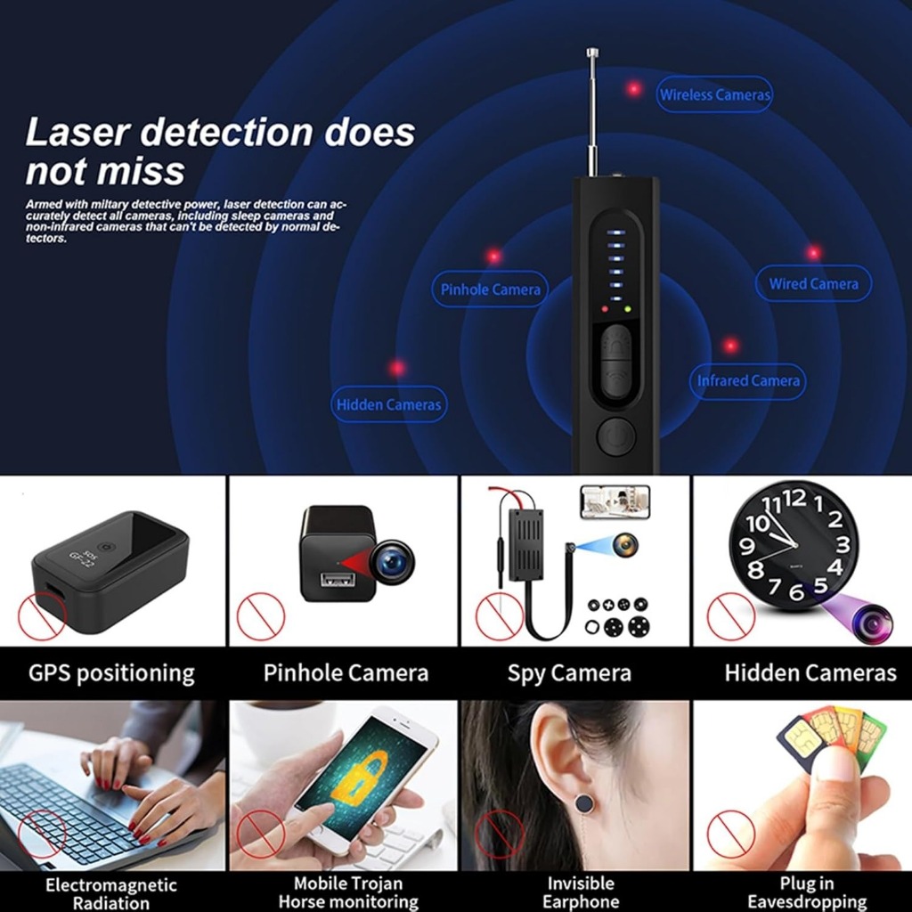 Alat Anti Sadap Detektor Penyadap Kamera Spy Tersembunyi Hidden Camera Detector GPS Perekam Suara
