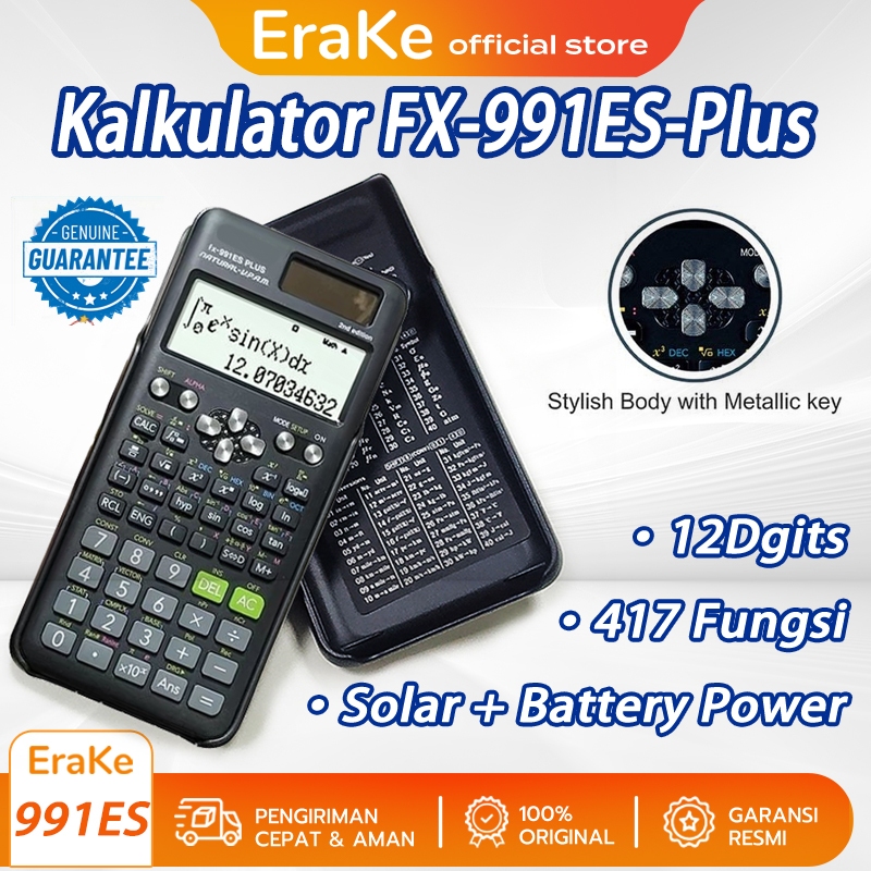 

Kalkulator Scientific ilmiah FX-991EX/991ES-Plus Calculator Scientific Kalkulator Scientific 417 Fungsi/Dua Sumber Tenaga Baterai Dan Tenaga Matahari/40 Konstanta Rumus