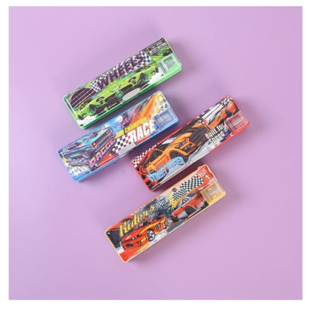 

Tempat Kotak Pensil Anak Laki Perempuan Karakter Magnet + 1 Rautan Lobang