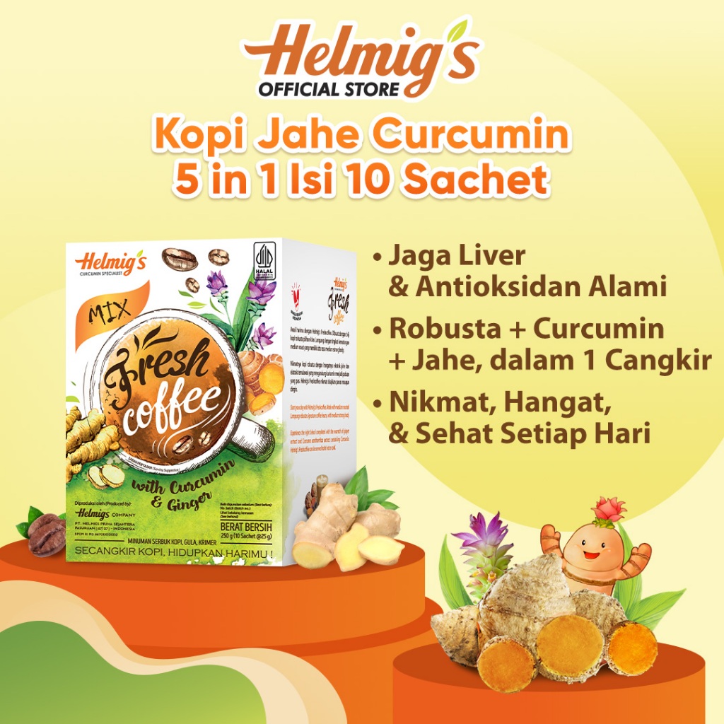 

Helmigs Curcumin Fresh Coffee Isi 10 Sachet