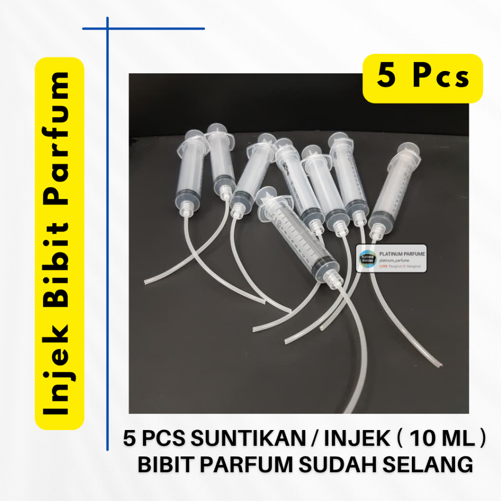 SUNTIKAN INJEK Bibit Parfum Isi 5 Pcs - Spet Spetan Spuit Suntikan Loloh syringe piyik Bonus Selang 