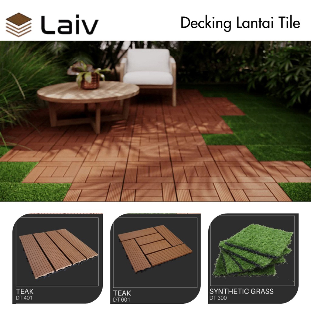 LAIV Decking Lantai Tile 30x30 / decking tile wpc outdoor harga perbatang