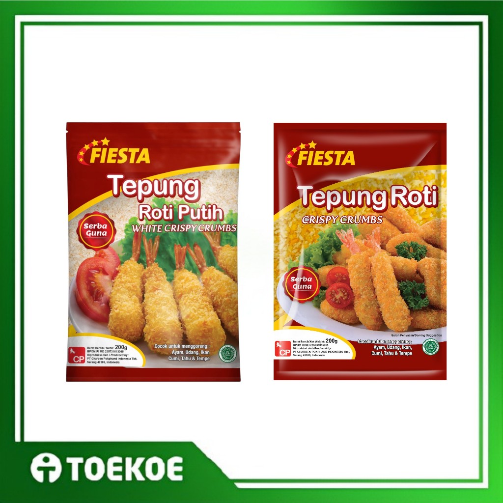 

TOEKOE Fiesta Tepung Roti 200gr Crispy Crumbs / Tepung Roti Putih / Tepung Roti Kuning