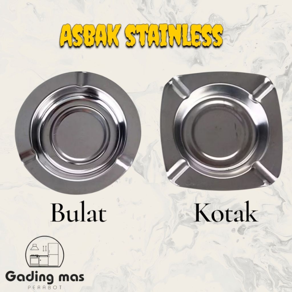 ASBAK STAINLESS / ASBAK KOTAK / ASBAK BULAT