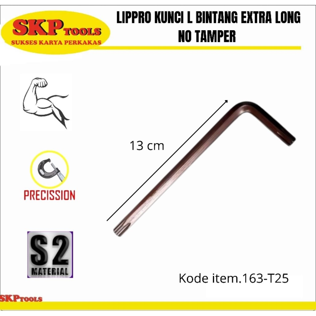 LIPPRO KUNCI L BINTANG EXT LONG/SHORT (TAMPER/NO TAMPER) T25