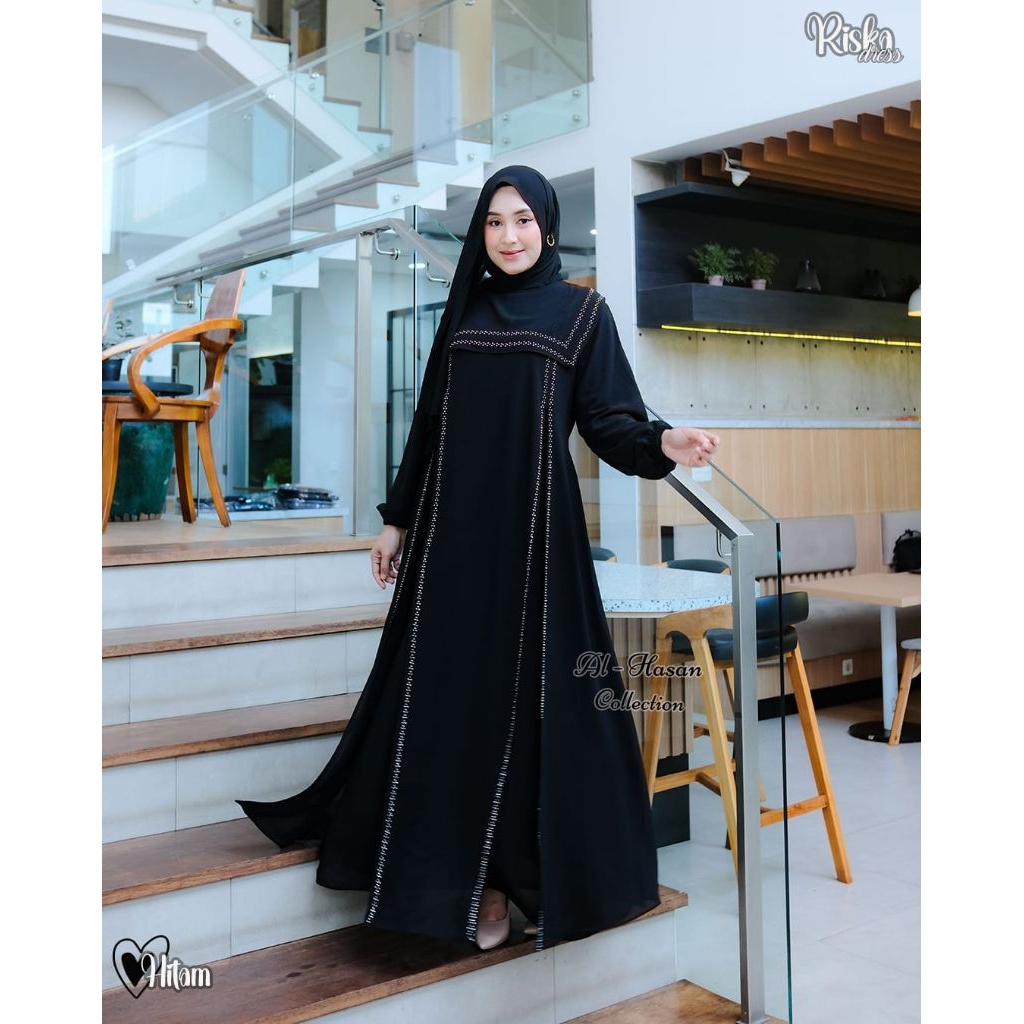 RANIA RISKA BALQIS Dress Bahan Ceruty ORI by Al-Hasan/ Rania Dress by Al-Hasan/ Riska Dress Al-Hasan