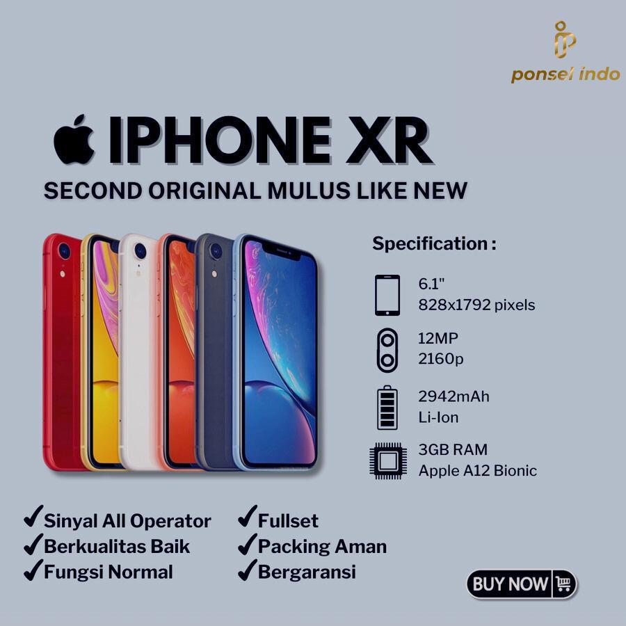 [SECOND] iPhone XR 64GB 128GB 256GB Second Ori Mulus Fullset - 64 gb