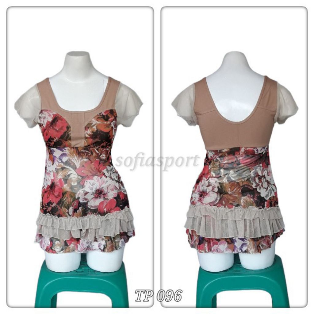 Baju Senam Aerobik Kombinasi Bahan Jaring