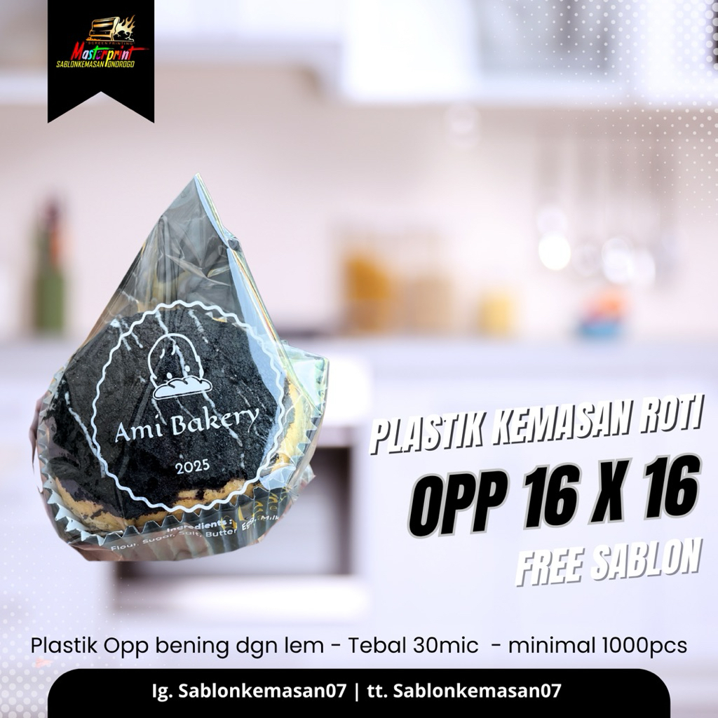 sablon plastik opp roti 16x16 harga bijiian sablon kemasan roti sablon plastik