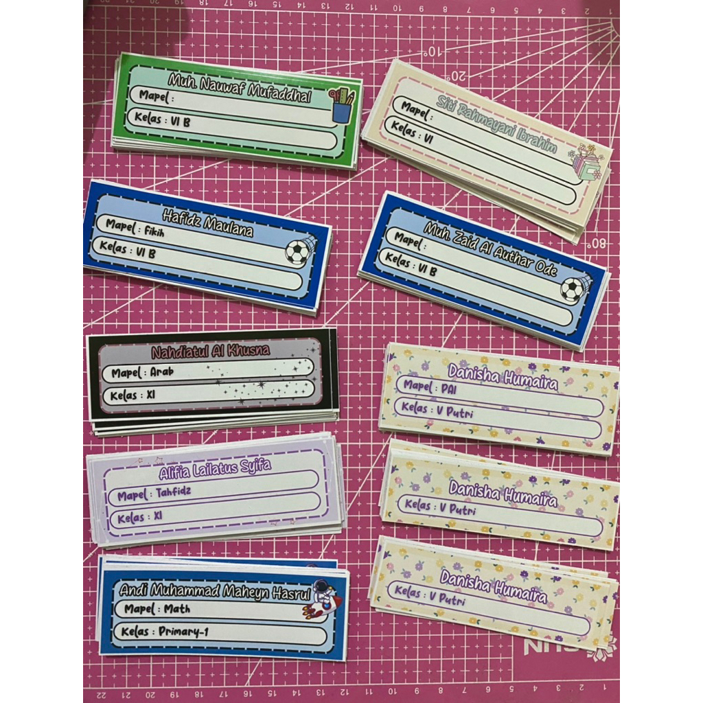 

Stiker Mapel, Custom Nama Motif Kelas Mapel