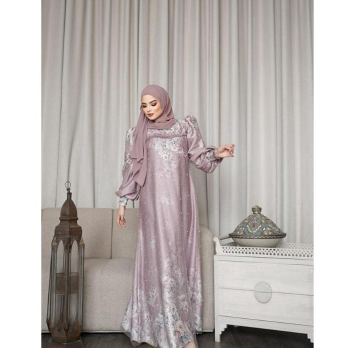 Serenity Lilac Dream - dress armani silk tile mix payet gamis premium