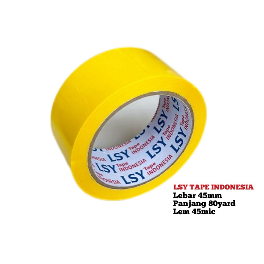 

lakban warna kuning 45MM x 80yard full LSY TAPE INDONESIA ( CBM )
