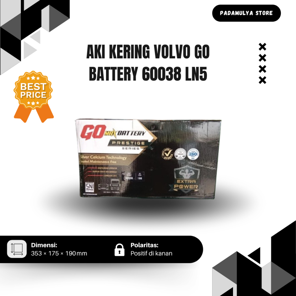 Aki Kering Go Battery 60038 LN5 Mobil Mercedes Bmw Land Rover Volvo