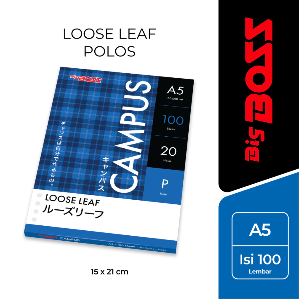 

Loose Leaf Polos Big Boss A5 - 100 Lembar
