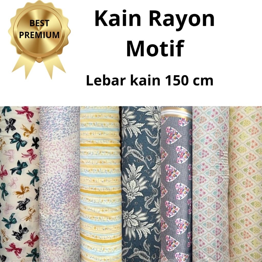 Kain Katun Rayon Viscose Premium UNIQLO , kain katun rayon meteran ( harga 0,5 meter ), kain katun r